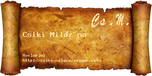 Csiki Miléna névjegykártya